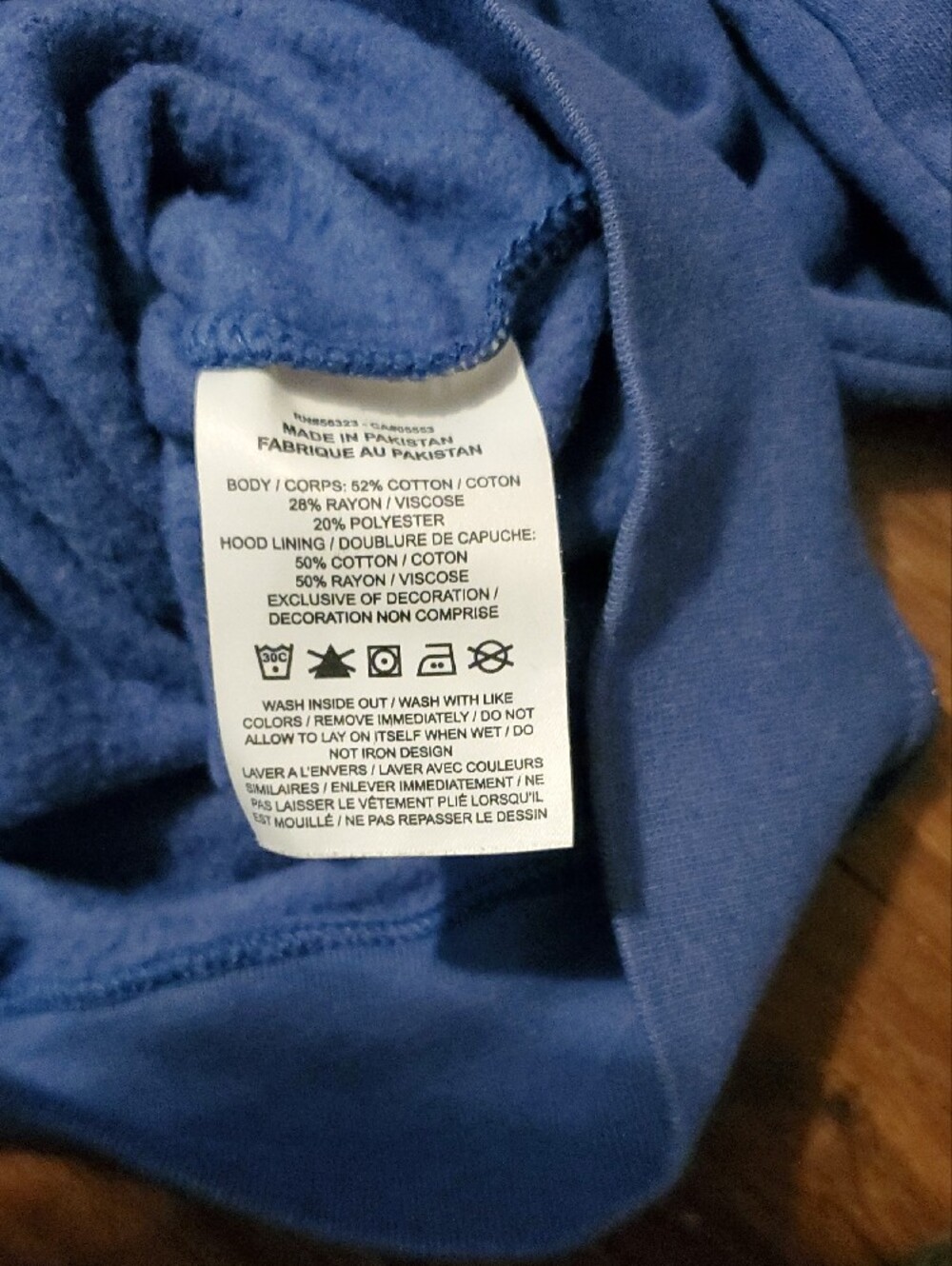 Nike Blue Pullover Hoodie with Face Covering And White Swoosh - Picture 6 of 9